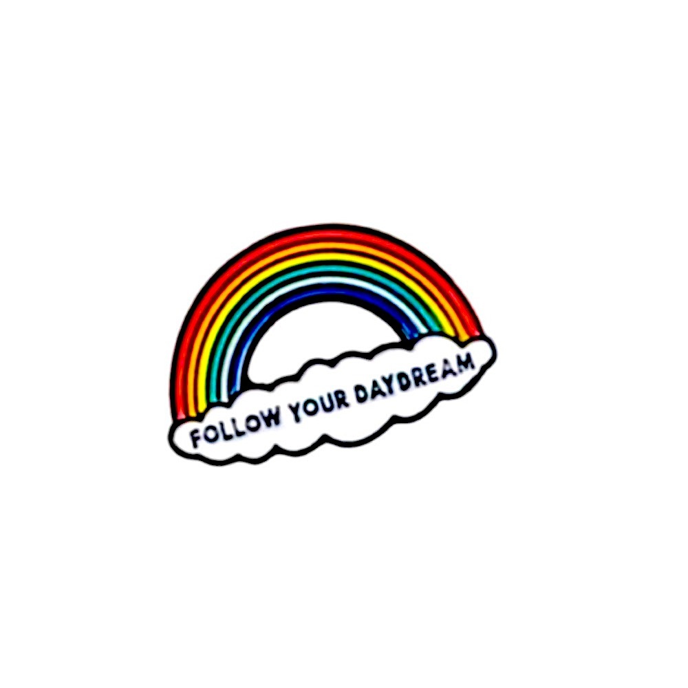 NEW Follow Your Daydream Rainbow Metal Pin